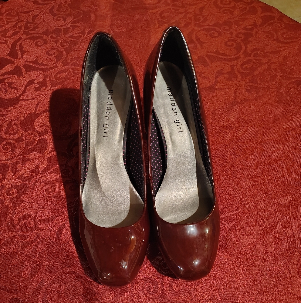 Red platform heels